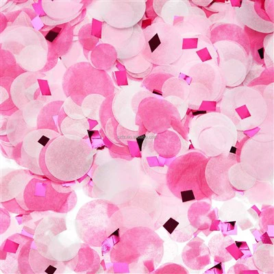 Confetti de papel de seda rosa